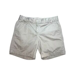 J. Crew‎ Women's Chino Broken In Light Grey Shorts 100% Cotton Size 4